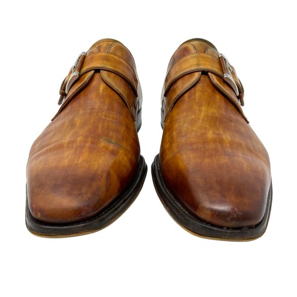 Magnanni Marco II Monk Strap Brown Spanish Leather Square Toe Shoes - Size 10.5 main image 9
